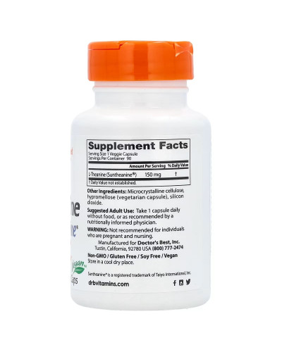 L-теанин, 150 мг, L-Theanine with Suntheanine, Doctor's Best, 90 вегетарианских капсул
