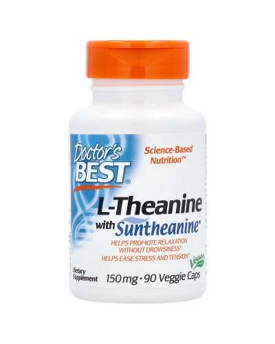 L-теанин, 150 мг, L-Theanine with Suntheanine, Doctor's Best, 90 вегетарианских капсул