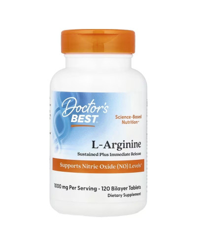 L-Аргинин, 500 мг в каждой, L-Arginine 1000, Doctor's Best, 120 таблеток