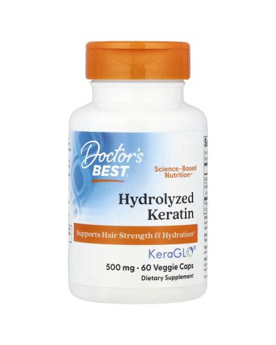 Гідролізований кератин, 500 мг, Hydrolyzed Keratin, Doctor's Best, 60 вегетаріанських капсул