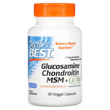 Глюкозамин, хондроитин с МСМ и UCII, Glucosamine Chondroitin, MSM+UCII, Doctor's Best, 90 вегетарианских капсул