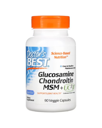 Глюкозамін, хондроїтин з МСМ та UCII, Glucosamine Chondroitin, MSM + UCII, Doctor's Best, 90 вегетаріанських капсул