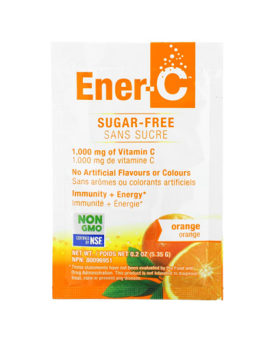 Витаминный Напиток для Повышения Иммунитета с витамином C 1000 мг, без сахара, Вкус Апельсина, Vitamin C, Multivitamin Drink Mix, Sugar Free, Ener-C, 30 пакетиков