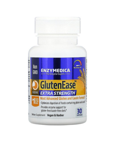 Ферменти для перетравлення глютену, GlutenEase, Extra Strength, Enzymedica, 30 капсул