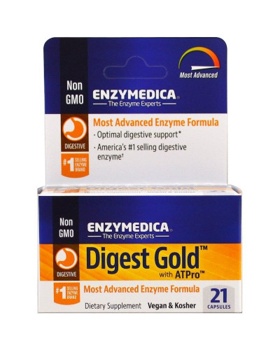 Пищеварительные ферменты, Digest Gold с ATPro, Enzymedica, 21 капсула