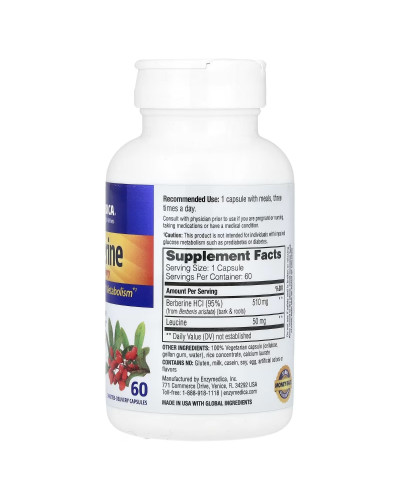 Берберин, Berberine, Enzymedica, 60 капсул Берберин, Berberine, Enzymedica, 60 капсул