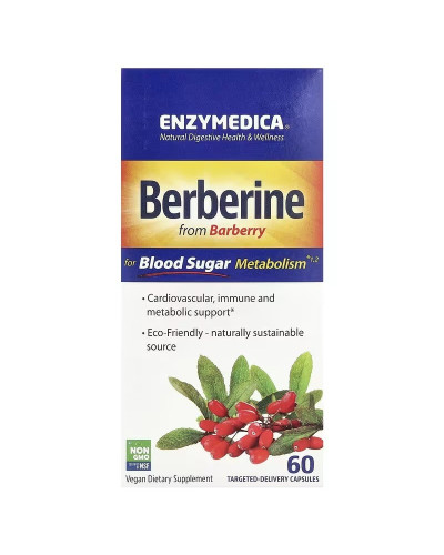 Берберин, Berberine, Enzymedica, 60 капсул