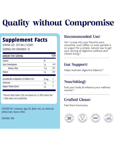 Молозиво з пробіотиком у порошку, Colostrum Powder with Probiotics, Enzymedica, 92,25 гр