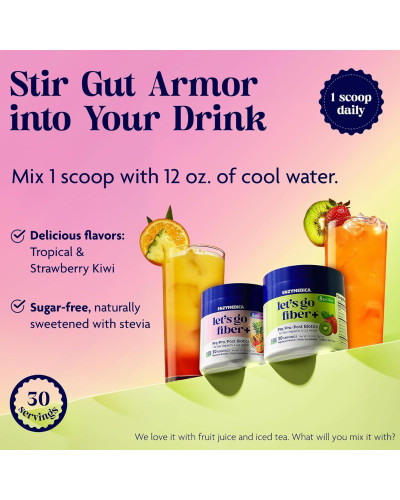 Пробіотичні волокна, смак тропічних фруктів, Probiotic Drink Lets Go Fiber, Enzymedica, 261 гр