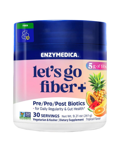 Пробіотичні волокна, смак тропічних фруктів, Probiotic Drink Lets Go Fiber, Enzymedica, 261 гр