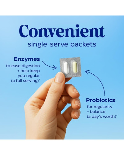 Пробіотики з ферментами для роботи кишківника, Probiotics and Enzymes for Regularity, Enzymedica, 30 вегетаріанських капсул