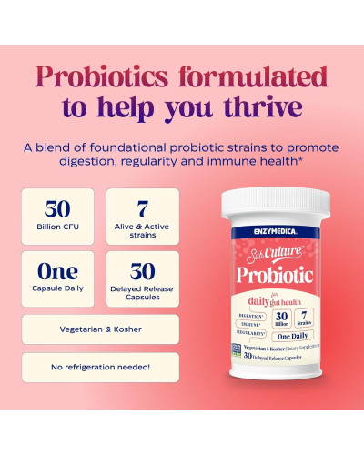 Пробіотик, 30 млрд КУО, Probiotic, Enzymedica, 30 капсул