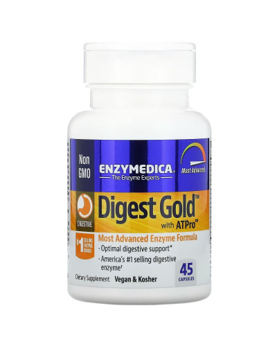 Пищеварительные ферменты, Digest Gold с ATPro, Enzymedica, 45 капсул