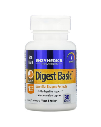 Пищеварительные Ферменты (Формула Энзимов), Digest Basic, Enzymedica, 30 капсул