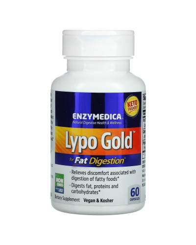 Ферменти для засвоєння жирів, Lypo Gold, For Fat Digestion, Enzymedica, 60 капсул Ферменти для засвоєння жирів, Lypo Gold, For Fat Digestion, Enzymedica, 60 капсул
