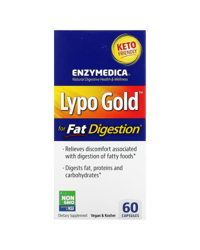 Ферменти для засвоєння жирів, Lypo Gold, For Fat Digestion, Enzymedica, 60 капсул