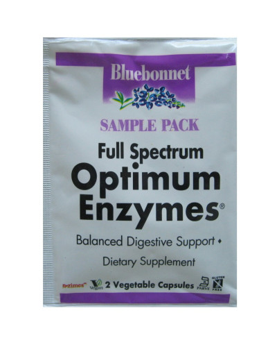 Оптимальні ферменти повного спектра, Full Spectrum Optimum Enzymes, Bluebonnet Nutrition, 2 вегетаріанські капсули