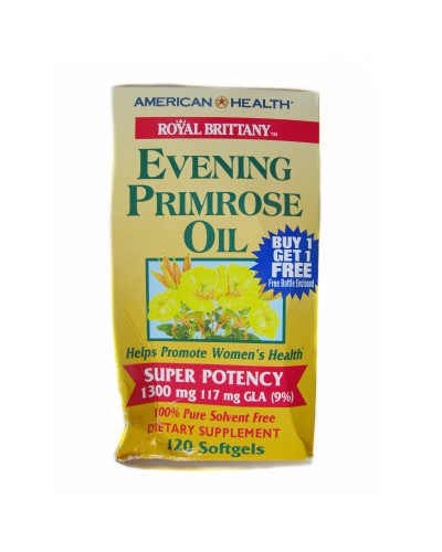 УЦІНКА Масло примули вечірньої (EPO), 1300 мг, Royal Brittany, American Health, 2 баночки по 120 капсул УЦІНКА Масло примули вечірньої (EPO), 1300 мг, Royal Brittany, American Health, 2 баночки по 120 капсул