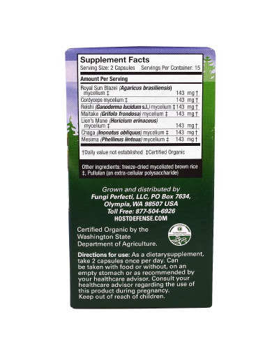 Ежедневная поддержка иммунитета, комплекс из 7 грибов, Stamets 7, Daily Immune Support, Fungi Perfecti, 30 вегетарианских капсул