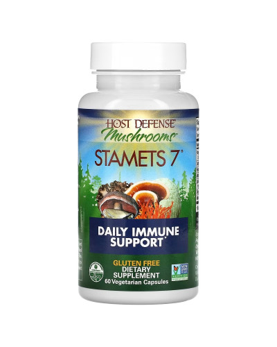 Ежедневная поддержка иммунитета, комплекс из 7 грибов, Stamets 7, Daily Immune Support, Fungi Perfecti, 60 вегетарианских капсул