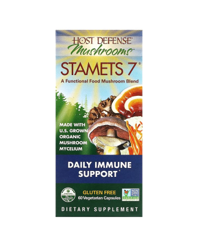 Ежедневная поддержка иммунитета, комплекс из 7 грибов, Stamets 7, Daily Immune Support, Fungi Perfecti, 60 вегетарианских капсул