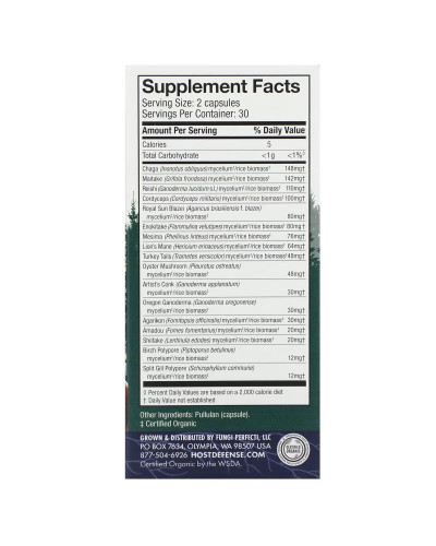 Поддержка иммунитета, комплекс из 17 грибов, Mushrooms, Comprehensive Immune Support, Fungi Perfecti, 60 капсул