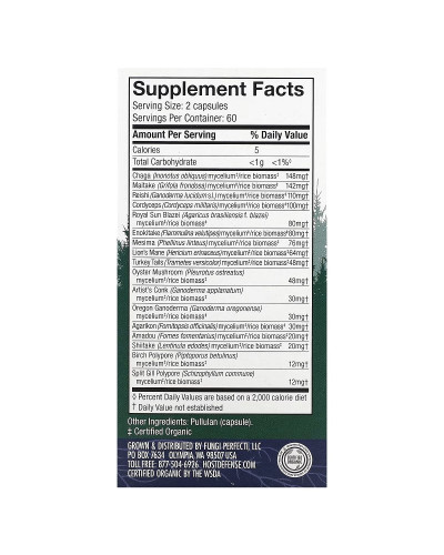 Поддержка иммунитета, комплекс из 17 грибов, Mushrooms, Comprehensive Immune Support, Fungi Perfecti, 120 капсул
