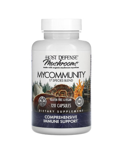 Поддержка иммунитета, комплекс из 17 грибов, Mushrooms, Comprehensive Immune Support, Fungi Perfecti, 120 капсул