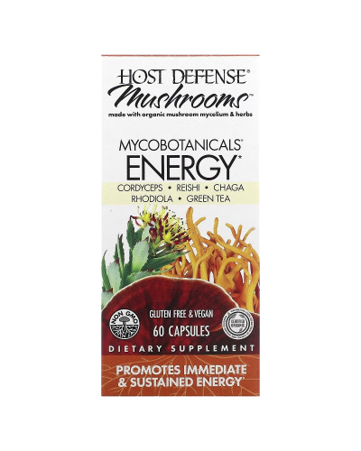 Грибы для усиления жизненной энергии, MycoBotanicals, Energy, Fungi Perfecti, 60 капсул