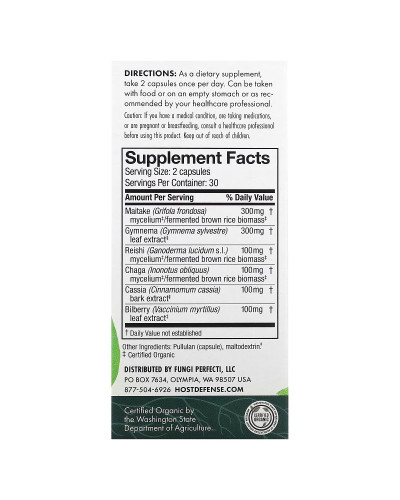 Грибы для нормализации уровня сахара, MycoBotanicals, Blood Sugar, Fungi Perfecti, 60 капсул