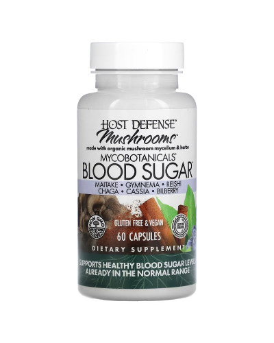 Грибы для нормализации уровня сахара, MycoBotanicals, Blood Sugar, Fungi Perfecti, 60 капсул