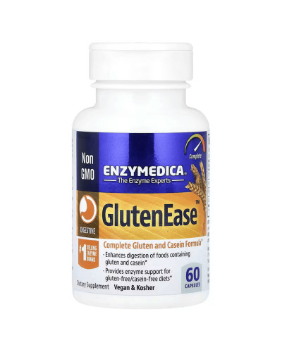 Ферменти для перетравлення глютену, GlutenEase, Enzymedica, 60 капсул