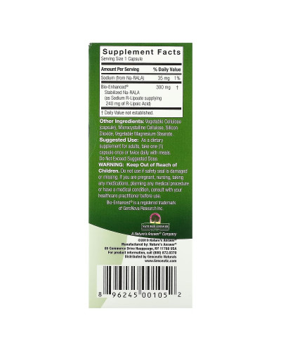 R-липоевая кислота, R-Lipoic Acid+, Genceutic Naturals, 60 вегетарианских капсул