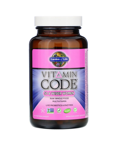 Женские Мультивитамины 50+, Vitamin Code, Garden of Life, 120 вегетарианских капсул