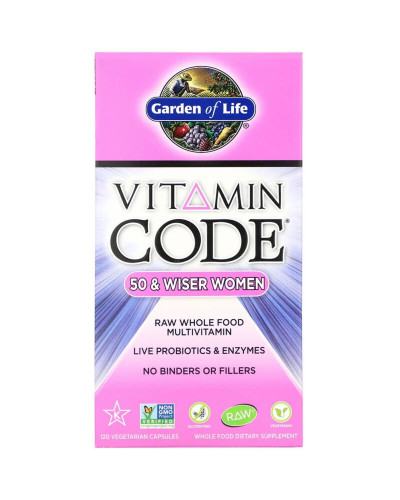Женские Мультивитамины 50+, Vitamin Code, Garden of Life, 120 вегетарианских капсул