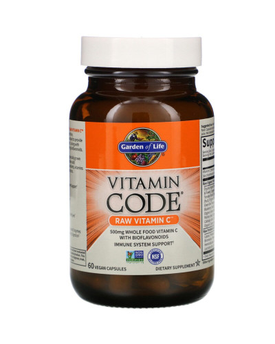 Сирий Вітамін С, RAW Vitamin C, Garden of Life, 60 вегетаріанських капсул