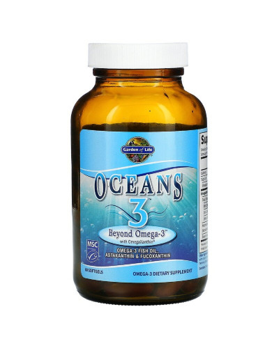 Омега-3 с омега-ксантином, Oceans 3 with OmegaXanthin, Garden of Life, 60 желатиновых капсул