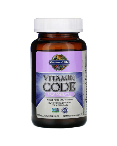 Сирі вітаміни для вагітних, RAW Prenatal, Vitamin Code, Garden of Life, 90 вегетаріанських капсул