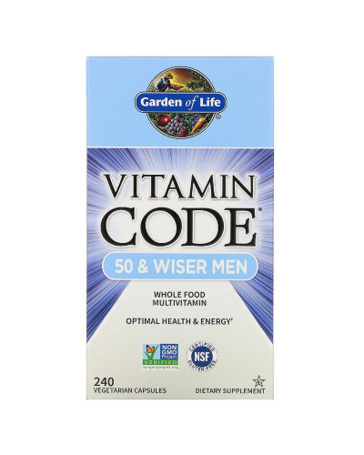 Мультивитамины для Мужчин 50+, Vitamin Code, 50 & Wiser Men, Garden of Life, 240 вегетарианских капсул
