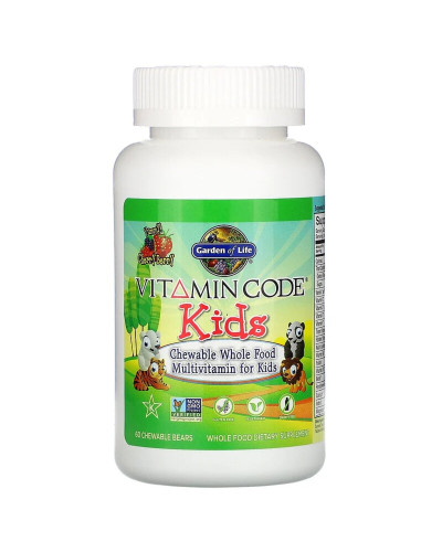 Поливитамины для детей, вкус вишни, Vitamin Code, Garden of Life, 60 жевательных мишек Поливитамины для детей, вкус вишни, Vitamin Code, Garden of Life, 60 жевательных мишек