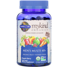 Мужские Органические Мультивитамины 40+, органические ягоды, MyKind Organics, Multi 40+, Garden of Life, 120 вегетарианских жевательных конфет