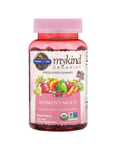 Органічні Мультівітаміни для Жінок, органічні ягоди, MyKind Organics, Garden of Life, 120 вегетаріанських жувальних цукерок