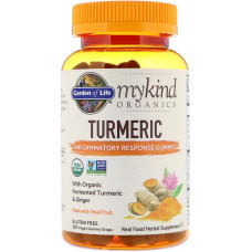 Органическая Куркума, Turmeric, MyKind Organics, Garden of Life, 120 вегетарианских жевательных конфет