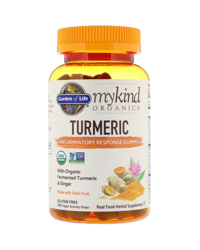 Органічна Куркума, Turmeric, MyKind Organics, Garden of Life, 120 вегетаріанських жувальних конфет