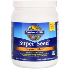 Смесь Из Проросших Семян, Зерен и Бобовых, Источник Клетчатки, Super Seed, Beyond Fiber, Garden of Life, 600 г (1 фунт 5 унций)