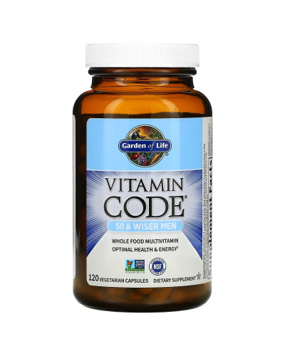 Чоловічі Мультівітаміни 50+, Vitamin Code, Garden of Life, 120 вегетаріанських капсул