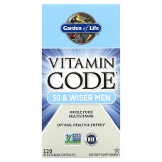 Мужские Мультивитамины 50+, Vitamin Code, Garden of Life, 120 вегетарианских капсул