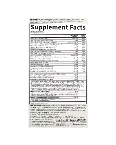 Женские Мультивитамины 50+ из цельных продуктов, Vitamin Code, Whole Food Multivitamin for Women, Garden of Life, 240 вегетарианских капсул