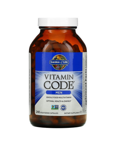 Чоловічі Мультивітаміни з цілісних продуктів, Vitamin Code, Whole Food Multivitamin for Men, Garden of Life, 240 вегетаріанських капсул Чоловічі Мультивітаміни з цілісних продуктів, Vitamin Code, Whole Food Multivitamin for Men, Garden of Life, 240 вегетаріанських капсул