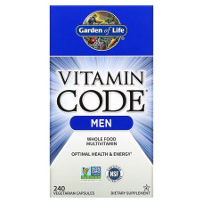 Мужские Мультивитамины из цельных продуктов, Vitamin Code, Whole Food Multivitamin for Men, Garden of Life, 240 вегетарианских капсул